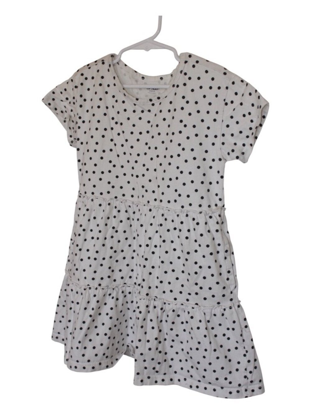 Girl's Black and White Polkadot Cotton Playdress (6/7)